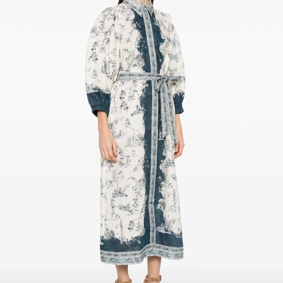 Alemais Casa Long-Sleeve Linen Midi Shirt Dress 6US (AU10 ) NWOT - Picture 7 of 8